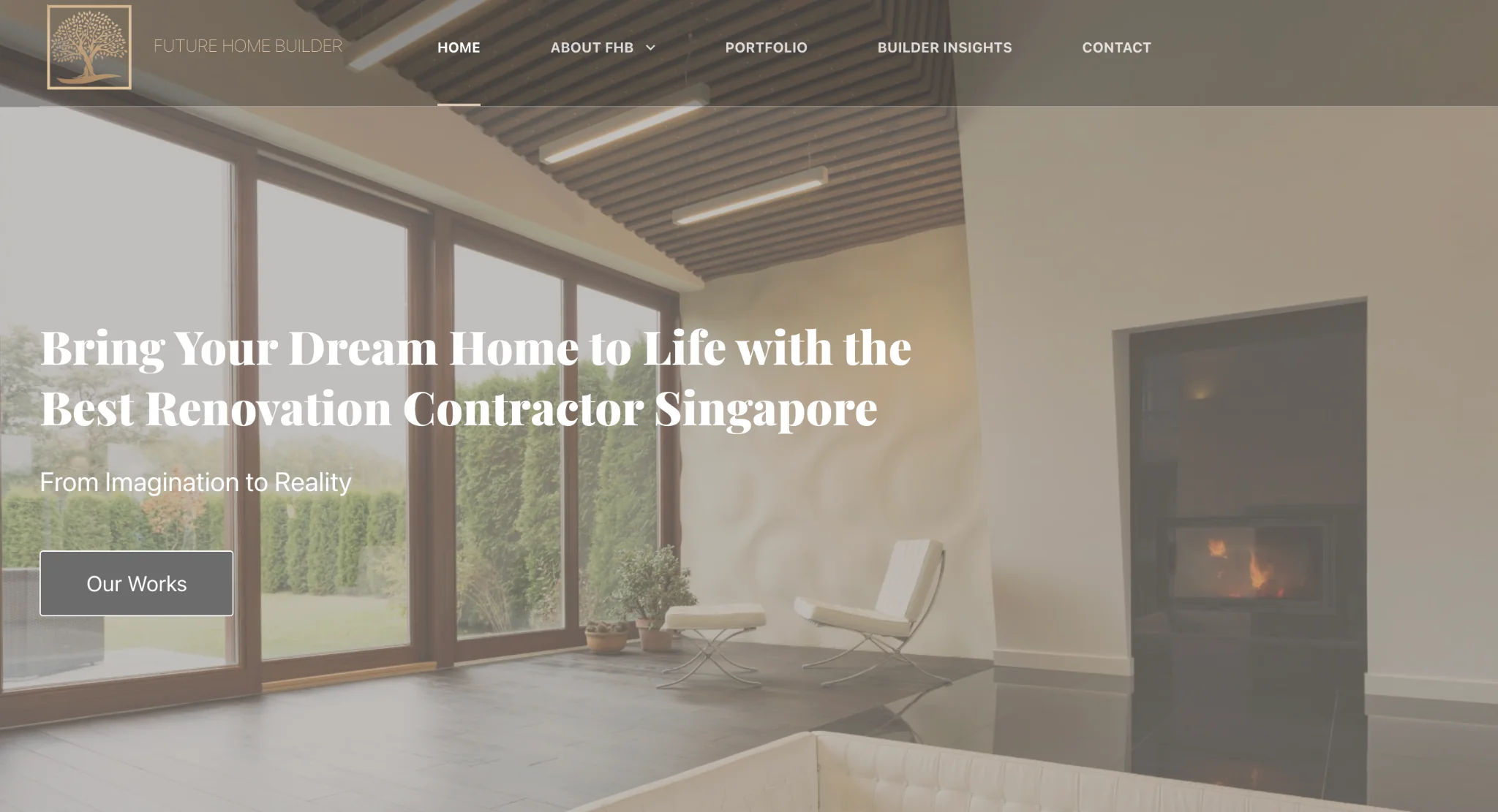 Modern renovation contractor website designed for Future Home Builder